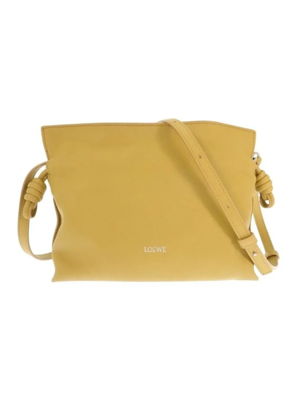 Loewe Flamenco Clutch Mini 2-Way Shoulder Bag Nappacalfskin Yellow Silver